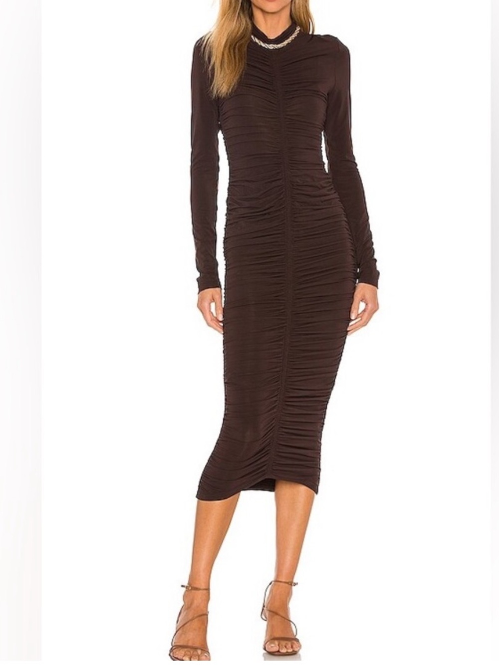 A.L.C. Ansel Ruched Dress Size M / Color Brown/ Excellent Condition